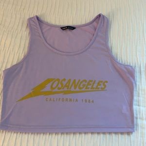 Light purple graphic tank.